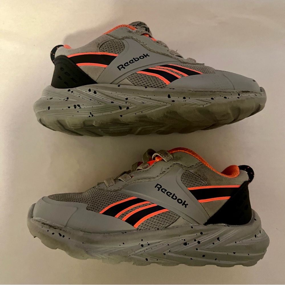 Reebok Kids Sneakers in Gray and Neon Orange